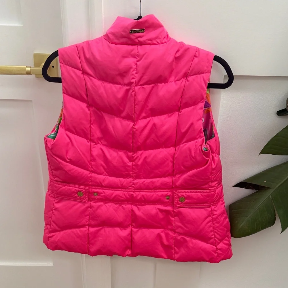 Lilly Pulitzer Hot Pink Quilted Puffer Vest - Picture 3 of 4